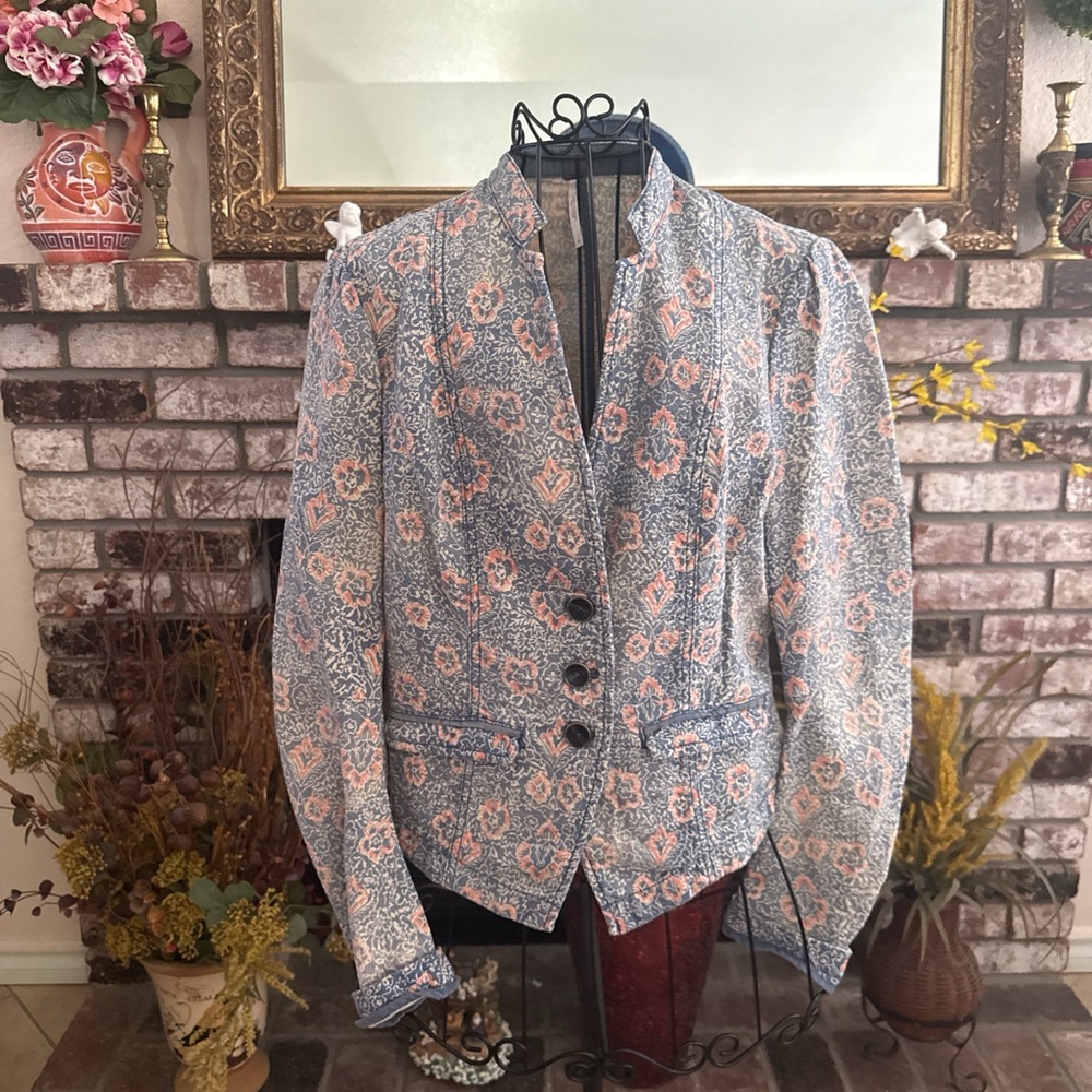 Free people Floral Printed Blazer Sz 6 - Picture 2 of 8